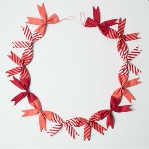 West Elm Red and White Christmas Bow Garland
